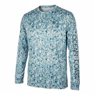 Ocean + Coast Fishing Performance Shirt Long Sleeve Blue Size Large NWOT
